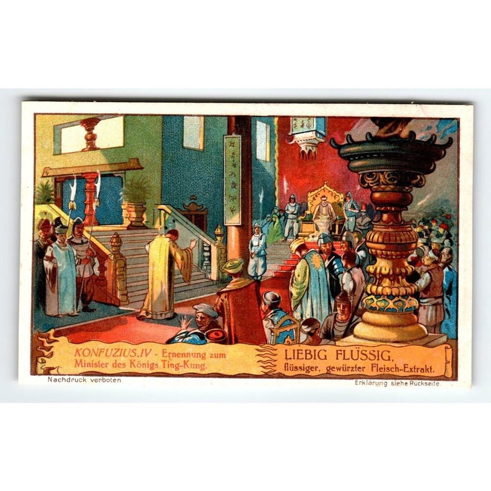 Victorian Liebig Fleisch-Extrakt Trade Card Confucius IV Minister Art